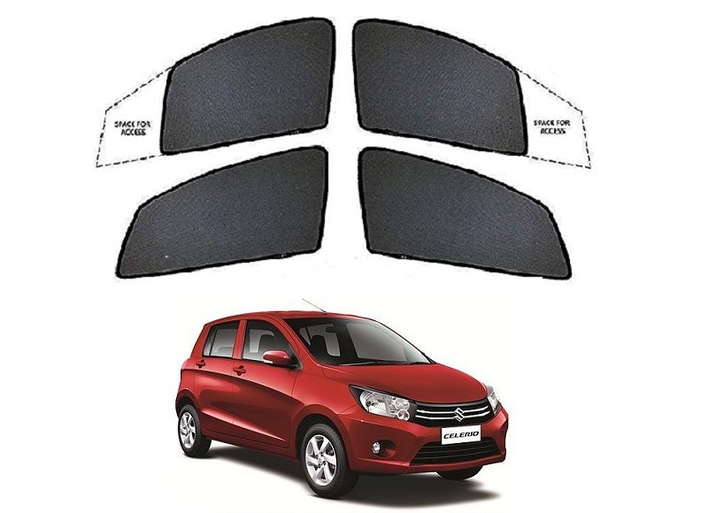 Premium  Fix type SunShade Curtain For Celerio  - Black